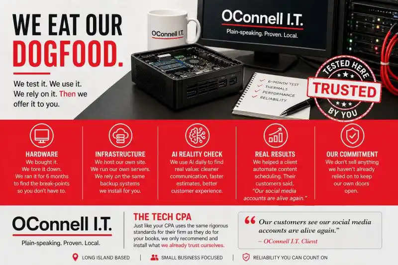 Internal testing setup at OConnell I.T.